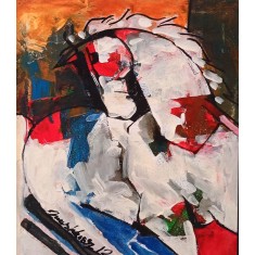 Mashkoor Raza, 12 x 14 Inch, Oil on Canvas, Abstract Painting, AC-MR-721